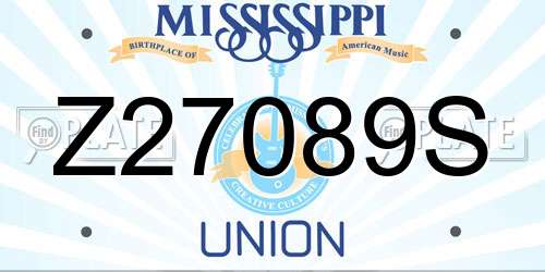 Z27089S Mississippi License Plate
