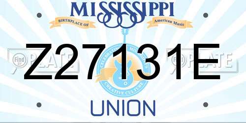 Z27131E Mississippi License Plate