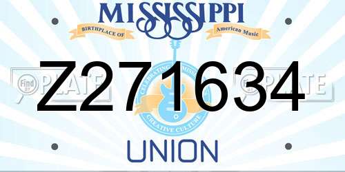Z271634 Mississippi License Plate