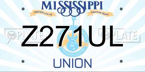 Z271UL Mississippi License Plate