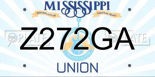 Z272GA Mississippi License Plate