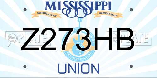 Z273HB Mississippi License Plate