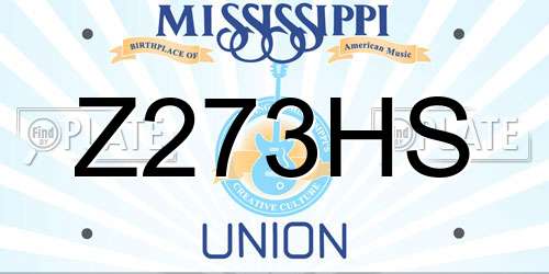 Z273HS Mississippi License Plate