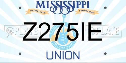 Z275IE Mississippi License Plate