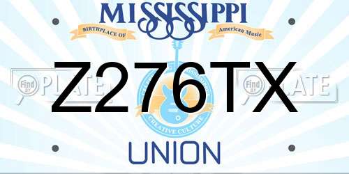 Z276TX Mississippi License Plate