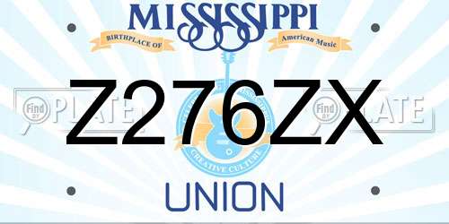 Z276ZX Mississippi License Plate