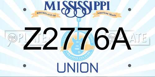 Z2776A Mississippi License Plate