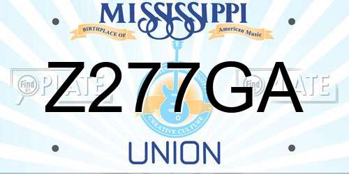 Z277GA Mississippi License Plate