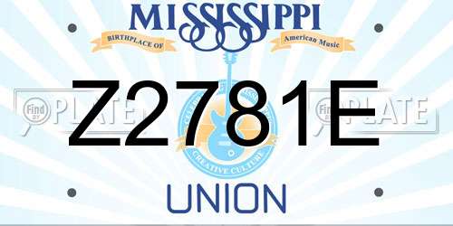 Z2781E Mississippi License Plate