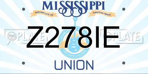 Z278IE Mississippi License Plate