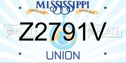 Z2791V Mississippi License Plate