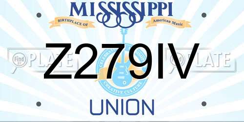 Z279IV Mississippi License Plate
