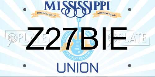 Z27BIE Mississippi License Plate