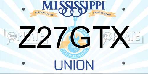 Z27GTX Mississippi License Plate