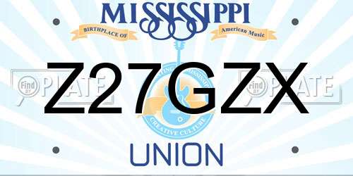 Z27GZX Mississippi License Plate