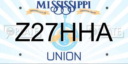 Z27HHA Mississippi License Plate