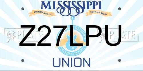 Z27LPU Mississippi License Plate