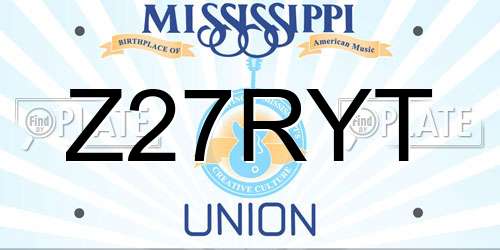 Z27RYT Mississippi License Plate