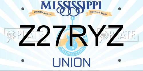 Z27RYZ Mississippi License Plate