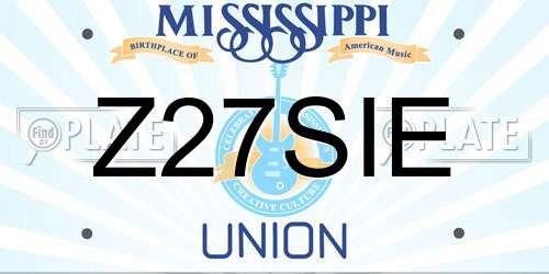 Z27SIE Mississippi License Plate