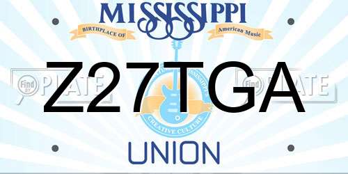 Z27TGA Mississippi License Plate