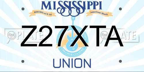Z27XTA Mississippi License Plate