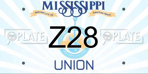 Z28 Mississippi License Plate