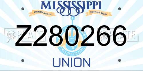 Z280266 Mississippi License Plate