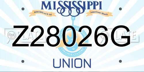 Z28026G Mississippi License Plate