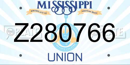 Z280766 Mississippi License Plate