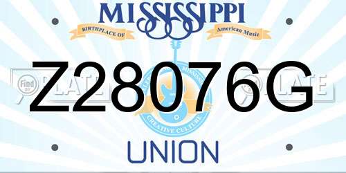 Z28076G Mississippi License Plate
