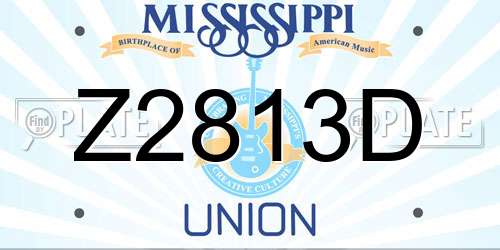 Z2813D Mississippi License Plate