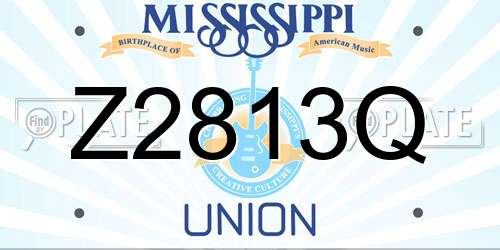 Z2813Q Mississippi License Plate