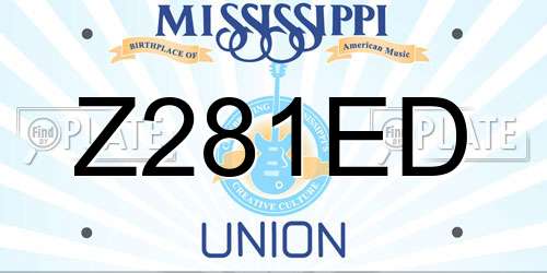 Z281ED Mississippi License Plate