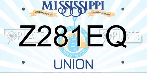 Z281EQ Mississippi License Plate