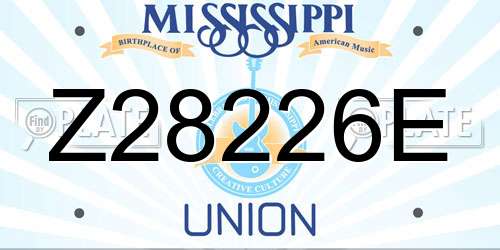 Z28226E Mississippi License Plate