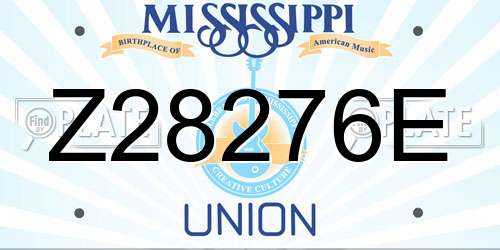 Z28276E Mississippi License Plate