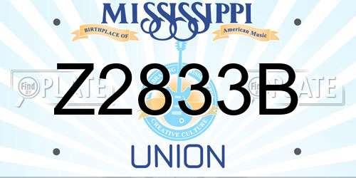 Z2833B Mississippi License Plate