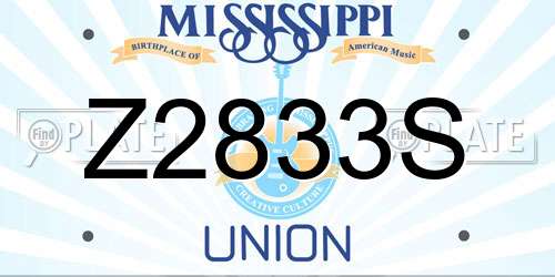 Z2833S Mississippi License Plate