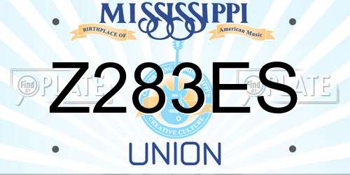 Z283ES Mississippi License Plate