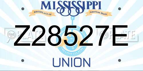 Z28527E Mississippi License Plate