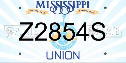 Z2854S Mississippi License Plate