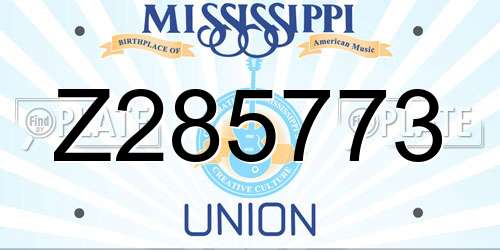 Z285773 Mississippi License Plate