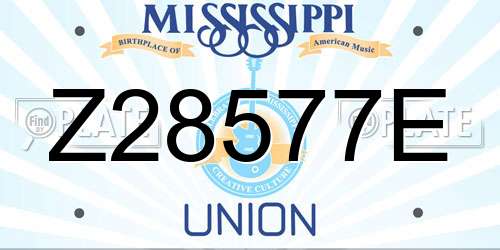 Z28577E Mississippi License Plate