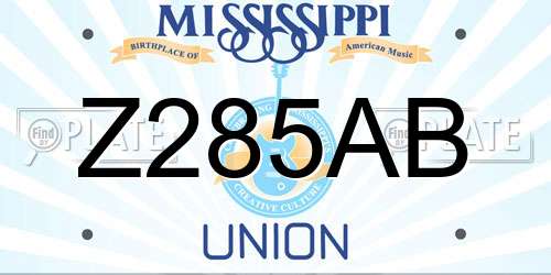 Z285AB Mississippi License Plate