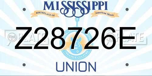 Z28726E Mississippi License Plate