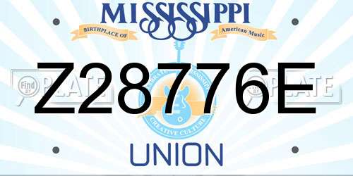 Z28776E Mississippi License Plate