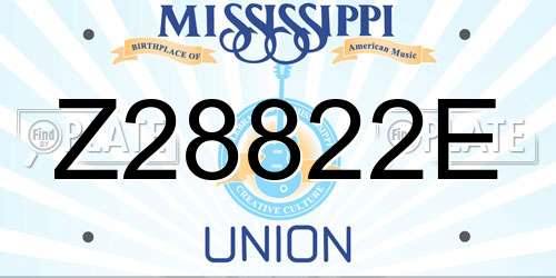 Z28822E Mississippi License Plate