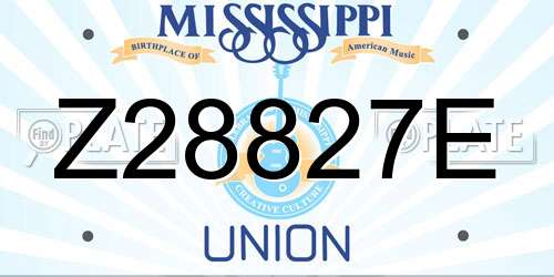 Z28827E Mississippi License Plate