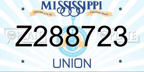 Z288723 Mississippi License Plate